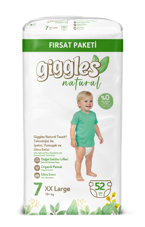 Підгузки дитячі Giggles Natural 7 XX Large 19+ кг